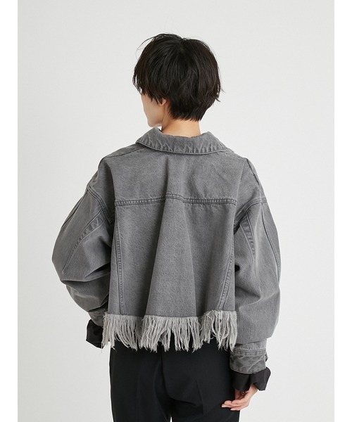 styling/（スタイリング）の「バックフレアデニムジャケット（デニムジャケット・レディース・グレー/ブルー/ホワイト・0/1）」の4枚目の写真