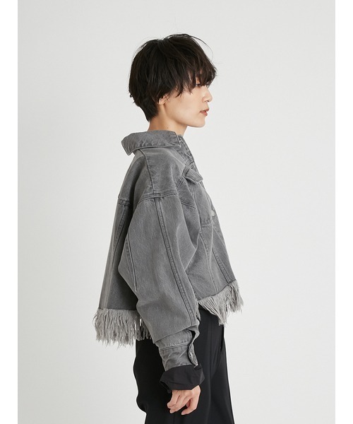 styling/（スタイリング）の「バックフレアデニムジャケット（デニムジャケット・レディース・グレー/ブルー/ホワイト・0/1）」の5枚目の写真