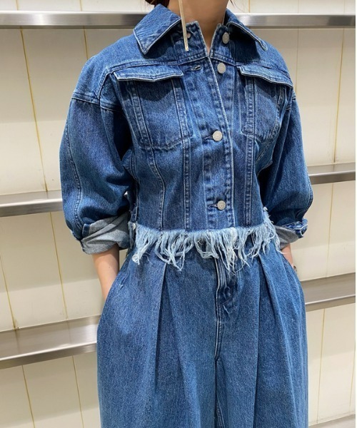 styling/（スタイリング）の「バックフレアデニムジャケット（デニムジャケット・レディース・グレー/ブルー/ホワイト・0/1）」の16枚目の写真