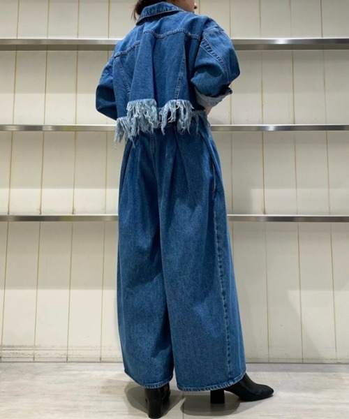 styling/（スタイリング）の「バックフレアデニムジャケット（デニムジャケット・レディース・グレー/ブルー/ホワイト・0/1）」の17枚目の写真