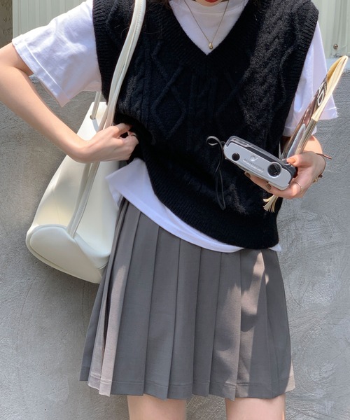 .KOM（ドットコム）の「A'GEM/9 × .kom『.kom/ドットケーオーエム』プリーツスカート（スカート・レディース・ブラック/ブラウン/グレー/アイボリー・S/M）」の13枚目の写真