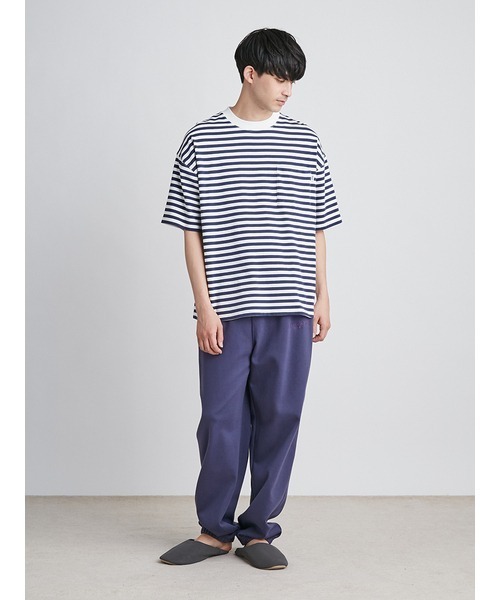 gelato pique（ジェラートピケ）の「【HOMME】スムースジョガーロングパンツ（ルームウェア/パジャマ・メンズ・ライム/ネイビー・MEDIUM/LARGE）」の9枚目の写真