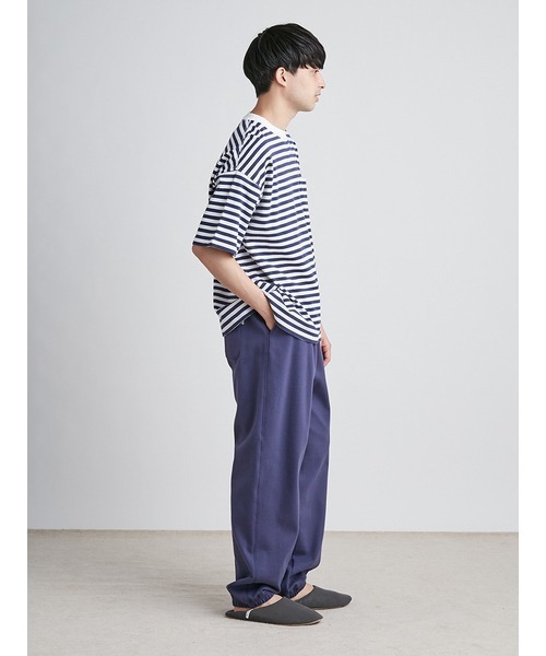 gelato pique（ジェラートピケ）の「【HOMME】スムースジョガーロングパンツ（ルームウェア/パジャマ・メンズ・ライム/ネイビー・MEDIUM/LARGE）」の3枚目の写真