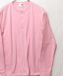 Tシャツ/カットソー（ピンク/桃色系・ヘンリーネック）ファッション