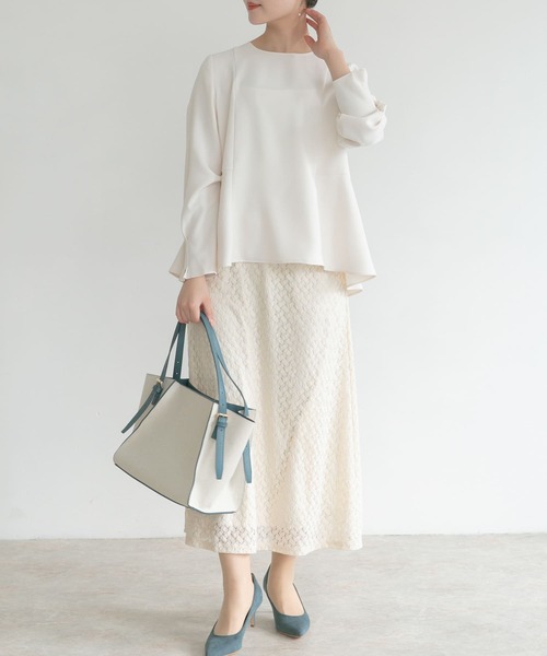 URBAN RESEARCH ROSSO WOMEN（アーバンリサーチ　ロッソ）の「バックフレアブラウス（シャツ/ブラウス・レディース・オフホワイト/ピンク/ブラック・FREE）」の7枚目の写真