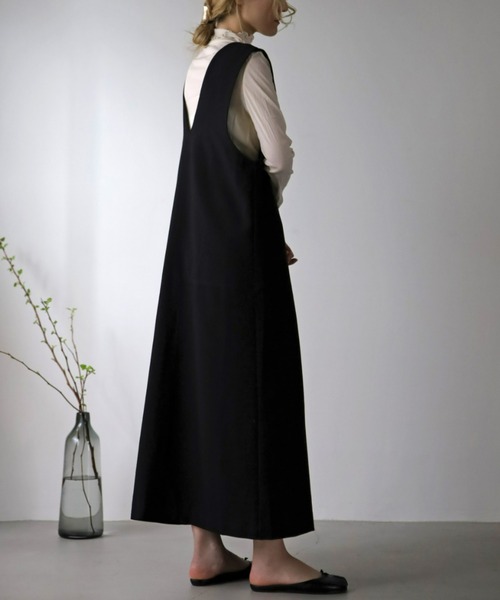 UNFIELD（アンフィールド）の「【UNFIELD】切替ジャンスカ（サロペット/オーバーオール・レディース・ブラック/アイボリー・FREE）」の7枚目の写真