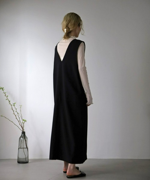 UNFIELD（アンフィールド）の「【UNFIELD】切替ジャンスカ（サロペット/オーバーオール・レディース・ブラック/アイボリー・FREE）」の9枚目の写真