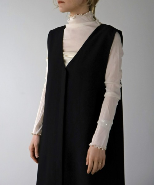 UNFIELD（アンフィールド）の「【UNFIELD】切替ジャンスカ（サロペット/オーバーオール・レディース・ブラック/アイボリー・FREE）」の11枚目の写真