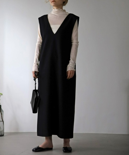 UNFIELD（アンフィールド）の「【UNFIELD】切替ジャンスカ（サロペット/オーバーオール・レディース・ブラック/アイボリー・FREE）」の13枚目の写真