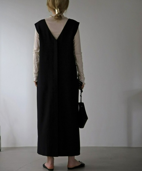 UNFIELD（アンフィールド）の「【UNFIELD】切替ジャンスカ（サロペット/オーバーオール・レディース・ブラック/アイボリー・FREE）」の14枚目の写真