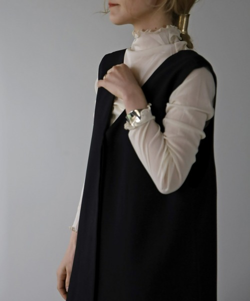 UNFIELD（アンフィールド）の「【UNFIELD】切替ジャンスカ（サロペット/オーバーオール・レディース・ブラック/アイボリー・FREE）」の17枚目の写真