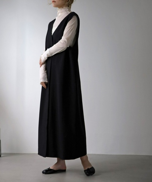 UNFIELD（アンフィールド）の「【UNFIELD】切替ジャンスカ（サロペット/オーバーオール・レディース・ブラック/アイボリー・FREE）」の5枚目の写真