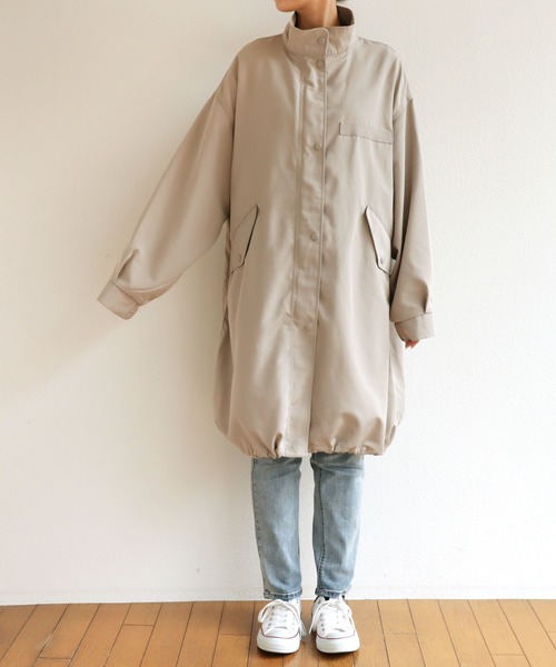 新品　パラスパレス ネイビー スタンドカラー モッズコート T/Rバーズアイストレッチスタンドカラーコート｜メンズ