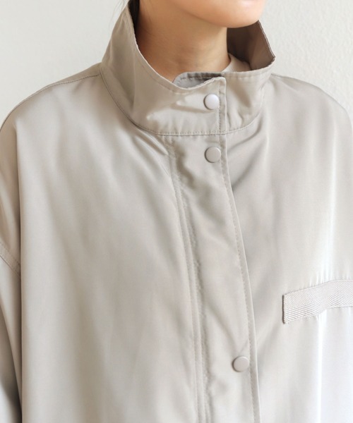 andme(アンドミー)の「スタンドカラーモッズコート(モッズコート・レディース・ブラック/アイボリー/グレイッシュベージュ/カーキ・M)」の11枚目の写真