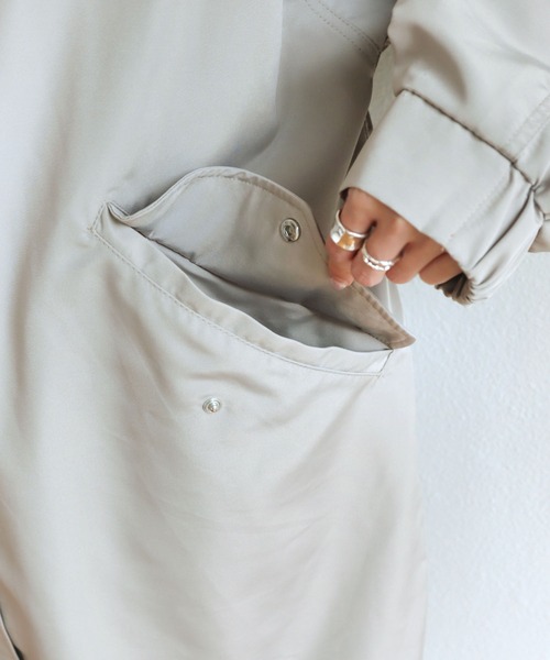 andme(アンドミー)の「スタンドカラーモッズコート(モッズコート・レディース・ブラック/アイボリー/グレイッシュベージュ/カーキ・M)」の14枚目の写真