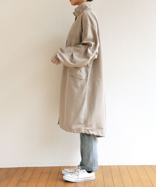 andme(アンドミー)の「スタンドカラーモッズコート(モッズコート・レディース・ブラック/アイボリー/グレイッシュベージュ/カーキ・M)」の6枚目の写真