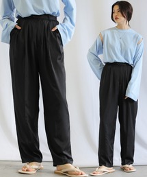 ポプリンタックワイドパンツ
