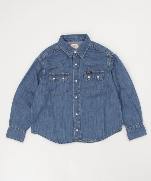 Lee（リー）の「Lee/リー キッズ　ライトオンスデニムルーズフィットウェスタンシャツ（シャツ/ブラウス・キッズ・インディゴブルー・130cm/140cm/150cm）」の9枚目の写真