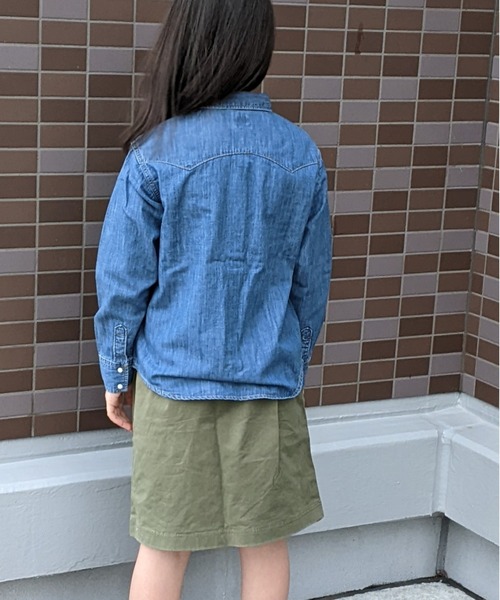 Lee（リー）の「Lee/リー キッズ　ライトオンスデニムルーズフィットウェスタンシャツ（シャツ/ブラウス・キッズ・インディゴブルー・130cm/140cm/150cm）」の6枚目の写真