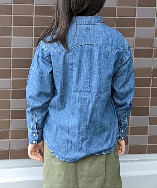 Lee（リー）の「Lee/リー キッズ　ライトオンスデニムルーズフィットウェスタンシャツ（シャツ/ブラウス・キッズ・インディゴブルー・130cm/140cm/150cm）」の7枚目の写真