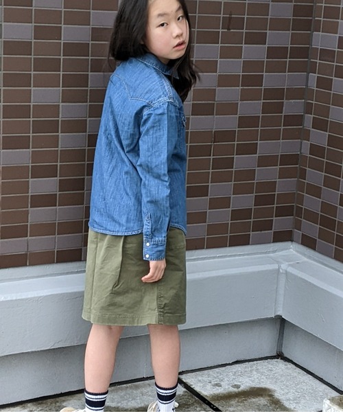 Lee（リー）の「Lee/リー キッズ　ライトオンスデニムルーズフィットウェスタンシャツ（シャツ/ブラウス・キッズ・インディゴブルー・130cm/140cm/150cm）」の8枚目の写真