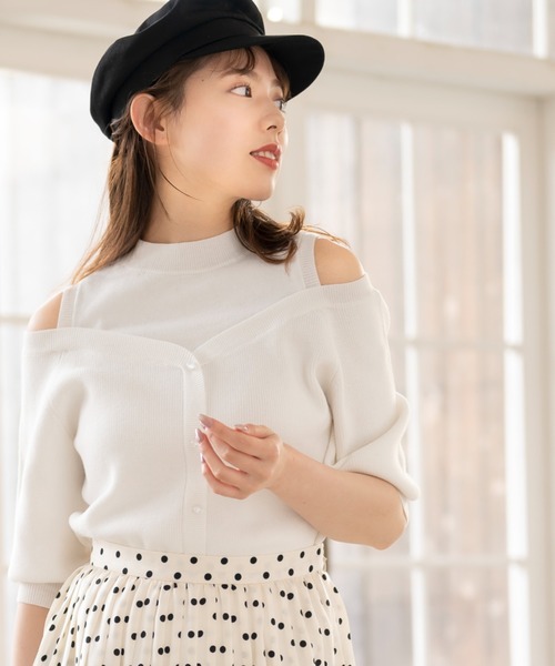 Misch Masch ミッシュマッシュ の 肩空き畦ニット 美人百花4月号掲載 ニット セーター Wear