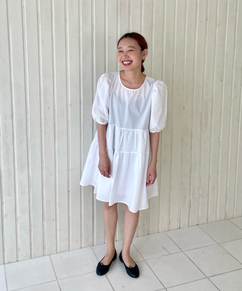 GIMME GIMME（ギミーギミー）の「【GIMME GIMME】Tiered dress gimw22s016（ワンピース・レディース・ブラック/ホワイト・M/S）」の5枚目の写真