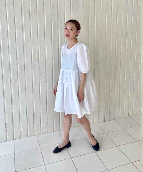 GIMME GIMME（ギミーギミー）の「【GIMME GIMME】Tiered dress gimw22s016（ワンピース・レディース・ブラック/ホワイト・M/S）」の7枚目の写真