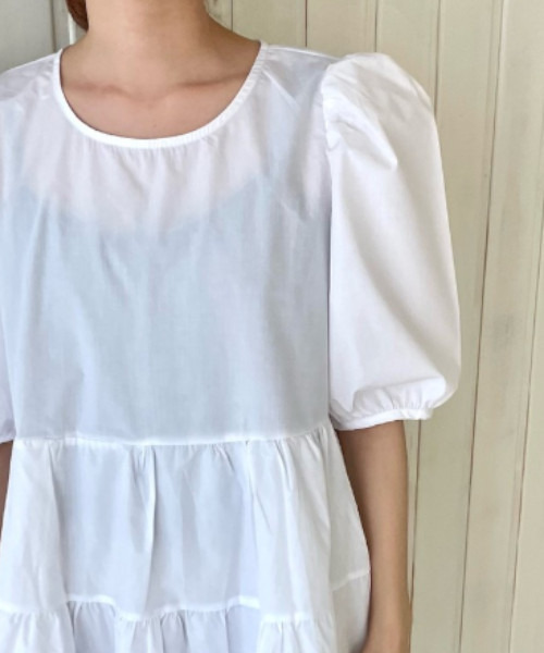 GIMME GIMME（ギミーギミー）の「【GIMME GIMME】Tiered dress gimw22s016（ワンピース・レディース・ブラック/ホワイト・M/S）」の9枚目の写真