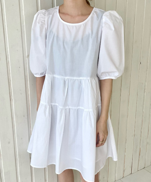 GIMME GIMME（ギミーギミー）の「【GIMME GIMME】Tiered dress gimw22s016（ワンピース・レディース・ブラック/ホワイト・M/S）」の10枚目の写真
