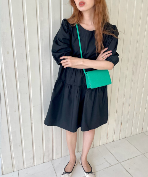 GIMME GIMME（ギミーギミー）の「【GIMME GIMME】Tiered dress gimw22s016（ワンピース・レディース・ブラック/ホワイト・M/S）」の14枚目の写真