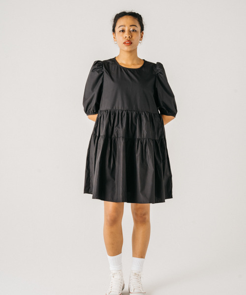 GIMME GIMME（ギミーギミー）の「【GIMME GIMME】Tiered dress gimw22s016（ワンピース・レディース・ブラック/ホワイト・M/S）」の21枚目の写真