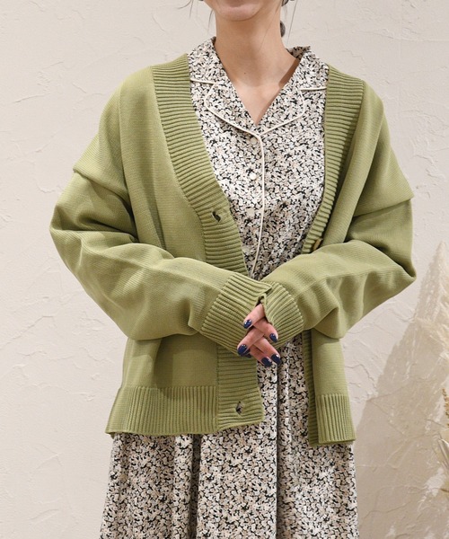 sango（sango）の「デシン小花柄プリントパイピング開襟ワンピース（ワンピース・レディース・ベージュ/グリーン/ブラック・FREE）」の19枚目の写真