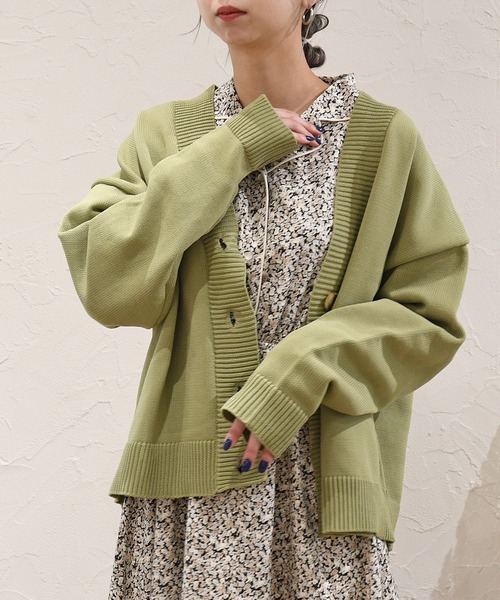 sango（sango）の「デシン小花柄プリントパイピング開襟ワンピース（ワンピース・レディース・ベージュ/グリーン/ブラック・FREE）」の20枚目の写真