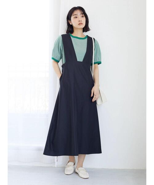 Green Parks(グリーンパークス)の「カットジャガード袖パフプルオーバー(Tシャツ/カットソー・レディース・ブラック/ブルー/グリーン・FREE)」の7枚目の写真