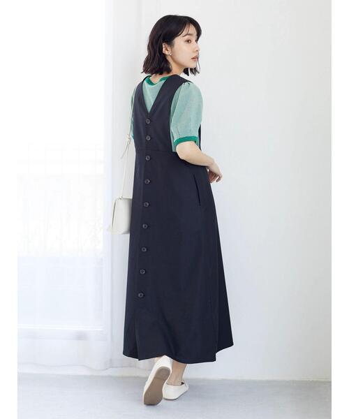 Green Parks(グリーンパークス)の「カットジャガード袖パフプルオーバー(Tシャツ/カットソー・レディース・ブラック/ブルー/グリーン・FREE)」の11枚目の写真