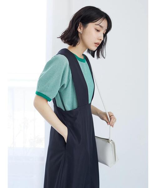 Green Parks(グリーンパークス)の「カットジャガード袖パフプルオーバー(Tシャツ/カットソー・レディース・ブラック/ブルー/グリーン・FREE)」の21枚目の写真