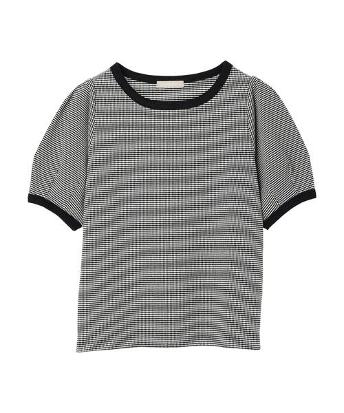 Green Parks(グリーンパークス)の「カットジャガード袖パフプルオーバー(Tシャツ/カットソー・レディース・ブラック/ブルー/グリーン・FREE)」の9枚目の写真