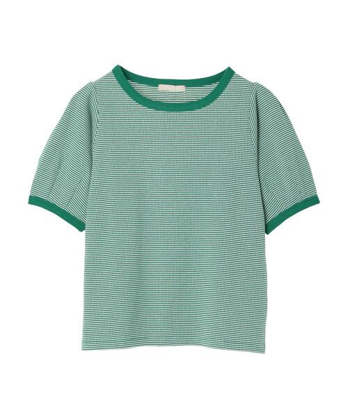 Green Parks(グリーンパークス)の「カットジャガード袖パフプルオーバー(Tシャツ/カットソー・レディース・ブラック/ブルー/グリーン・FREE)」の10枚目の写真