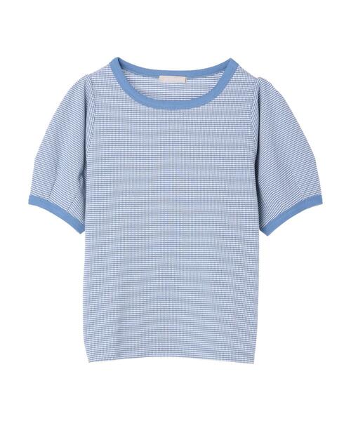 Green Parks(グリーンパークス)の「カットジャガード袖パフプルオーバー(Tシャツ/カットソー・レディース・ブラック/ブルー/グリーン・FREE)」の14枚目の写真