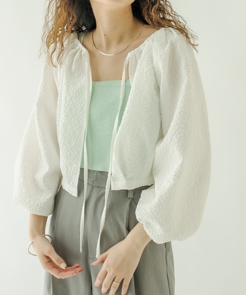 mystic（ミスティック）の「エンボスパフブラウス（シャツ/ブラウス・レディース・ブラック/オフホワイト/オリーブ・FREE）」の19枚目の写真