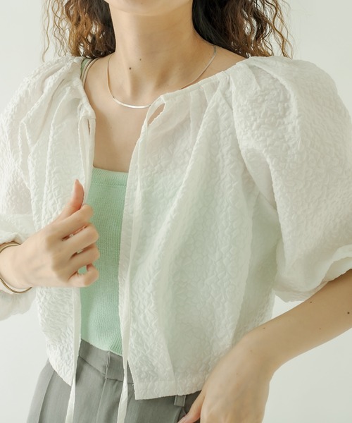 mystic（ミスティック）の「エンボスパフブラウス（シャツ/ブラウス・レディース・ブラック/オフホワイト/オリーブ・FREE）」の22枚目の写真