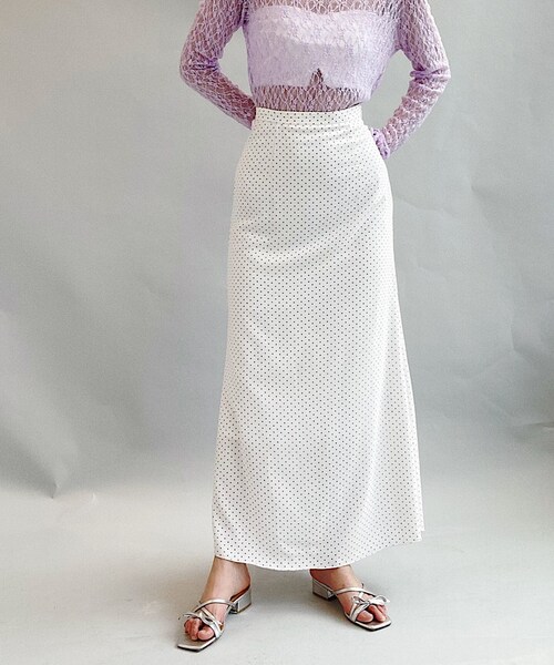 Charles Chaton(シャルルシャトン)の「ドットロングスカート(スカート・レディース・ホワイト/ブラック・36/34)」の10枚目の写真