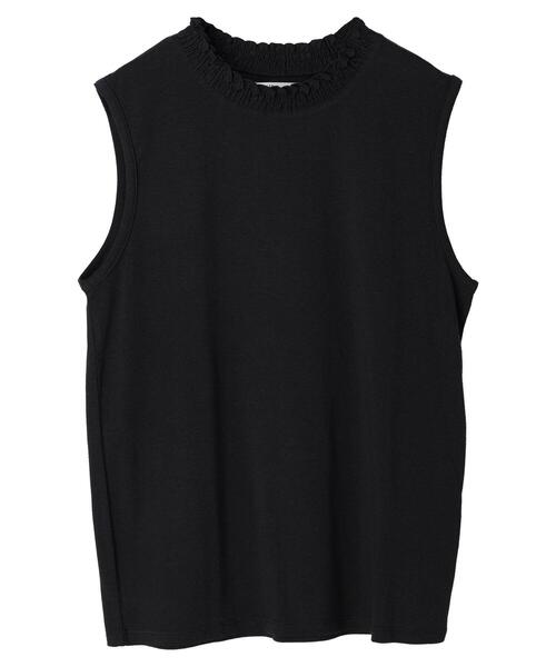 CRAFT STANDARD BOUTIQUE（クラフトスタンダードブティック）の「衿シャーリングタンクトップ　＊◆（タンクトップ・レディース・ブラック/オフホワイト・FREE）」の15枚目の写真