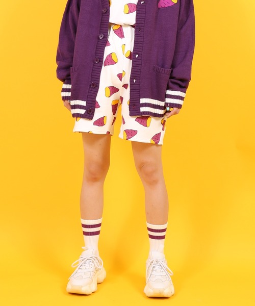 PUNYUS（プニュズ）の「フード総柄スウェットショーパン(IMO)（スウェットパンツ・レディース・パープル・1/2/3/4）」の12枚目の写真