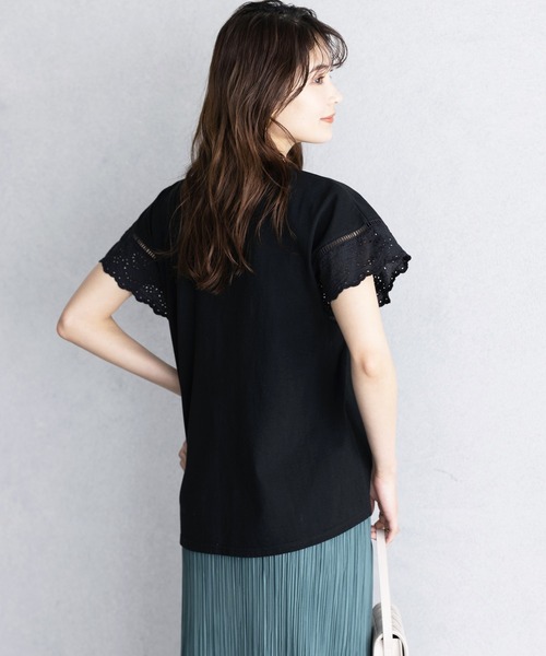 GeeRA(ジーラ)の「綿100%袖レースプルオーバー(Tシャツ/カットソー・レディース・ブラック/オフホワイト・LARGE/MEDIUM/X-LARGE)」の15枚目の写真