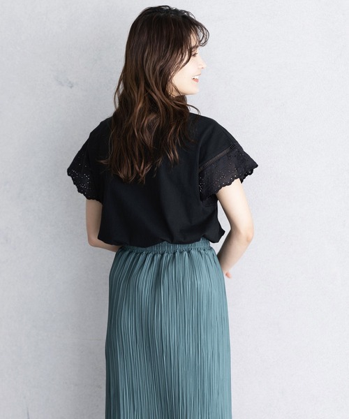 GeeRA(ジーラ)の「綿100%袖レースプルオーバー(Tシャツ/カットソー・レディース・ブラック/オフホワイト・LARGE/MEDIUM/X-LARGE)」の17枚目の写真
