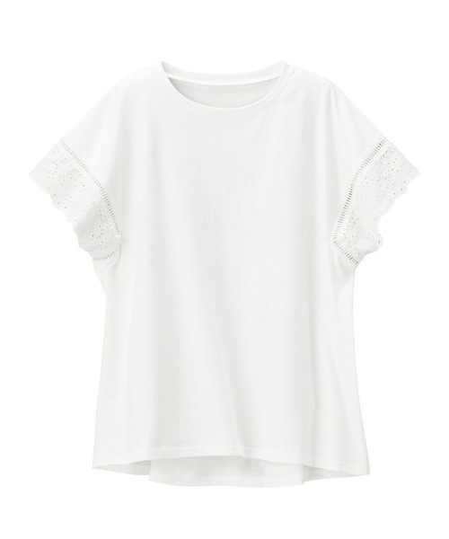 GeeRA(ジーラ)の「綿100%袖レースプルオーバー(Tシャツ/カットソー・レディース・ブラック/オフホワイト・LARGE/MEDIUM/X-LARGE)」の19枚目の写真