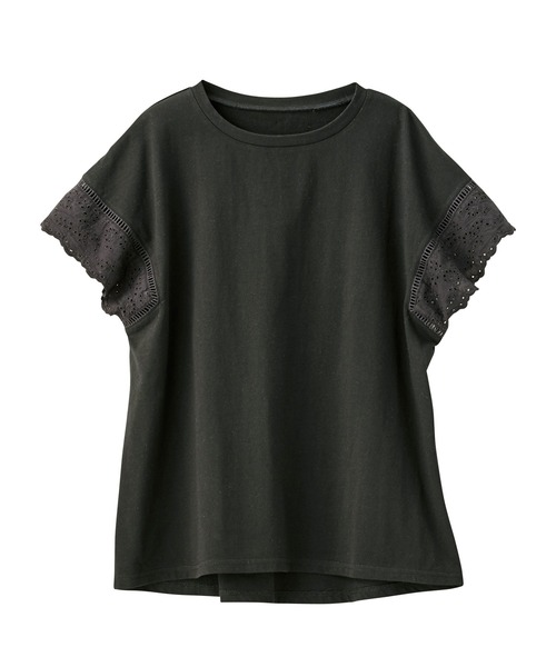 GeeRA(ジーラ)の「綿100%袖レースプルオーバー(Tシャツ/カットソー・レディース・ブラック/オフホワイト・LARGE/MEDIUM/X-LARGE)」の20枚目の写真