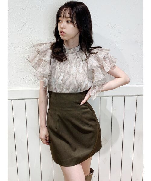 dazzlin（ダズリン）の「フリルアソートリボンブラウス（シャツ/ブラウス・レディース・オフホワイト/パープル/ベージュ・FREE）」の9枚目の写真